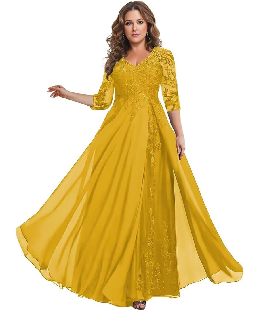 European station cross-border amazon dress chiffon patchwork lace cut out long dress bridesmaid evening dress women's evening dress