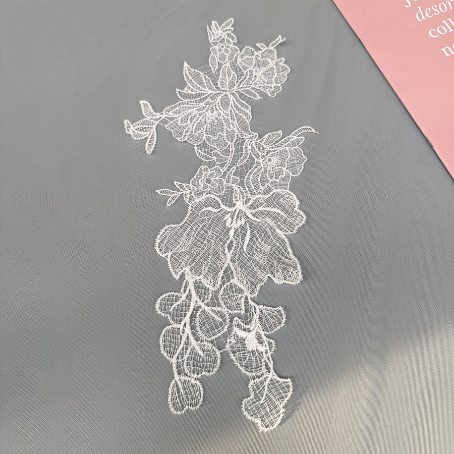 New product fresh hollow fish silk thread lace embroidery piece white embroidery bridal veil wedding accessories R75