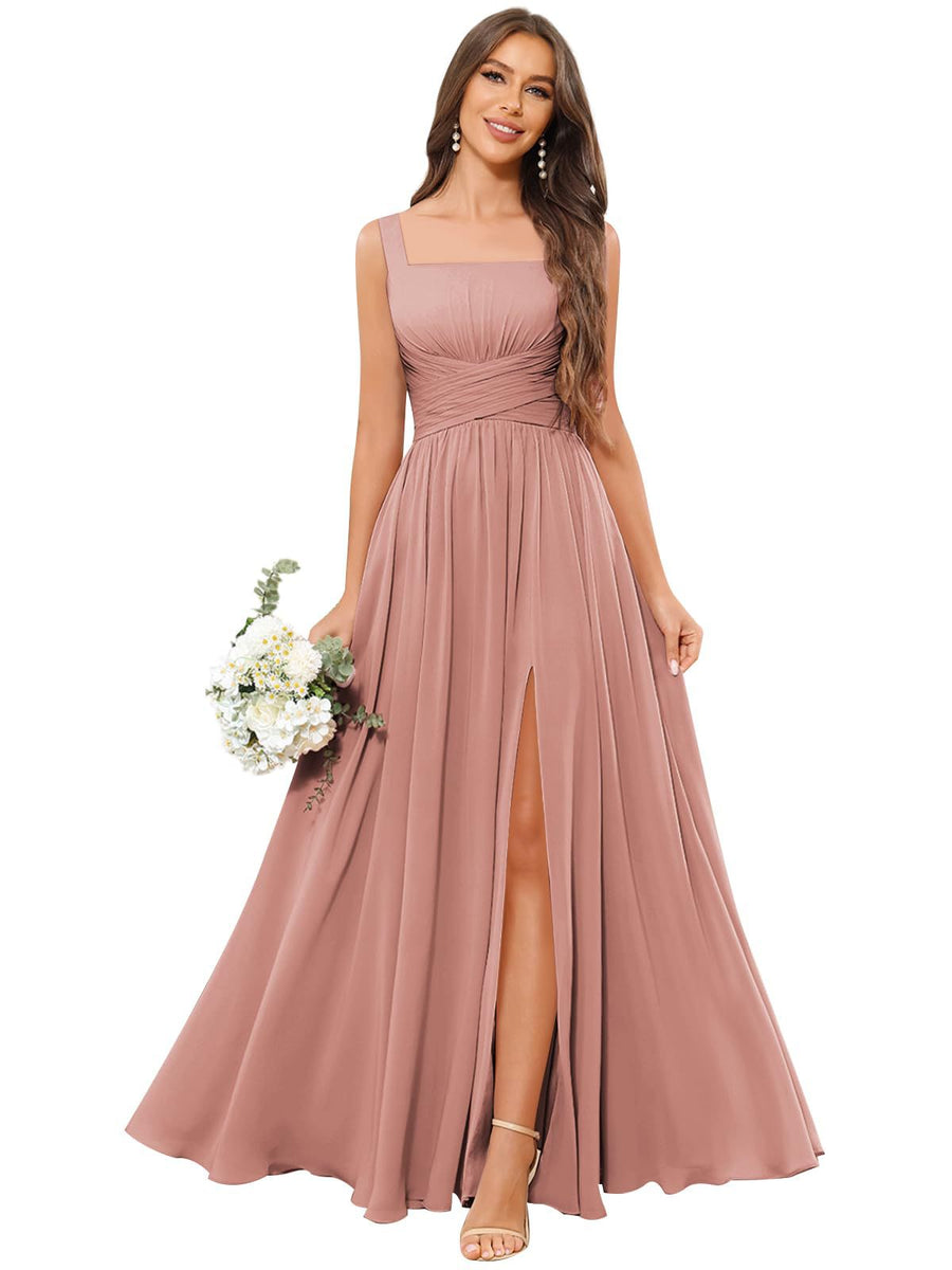 Fashion cross-border women's dress pure color evening dress multi-color optional sister group toast annual meeting performance dress fat m