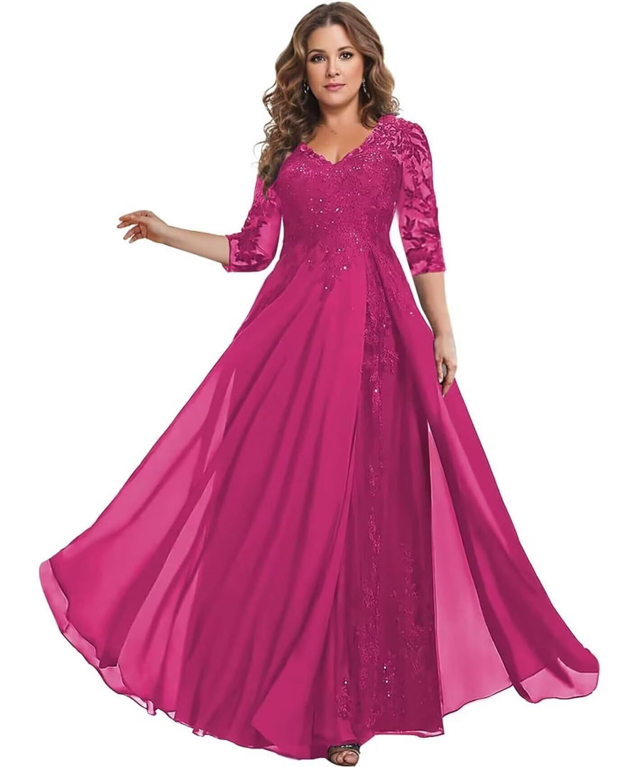 European station cross-border amazon dress chiffon patchwork lace cut out long dress bridesmaid evening dress women's evening dress