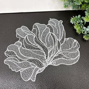 High-quality black and white leaves, fish silk thread, eyelashes, hollow lace, handmade dresses, clothing veil accessories