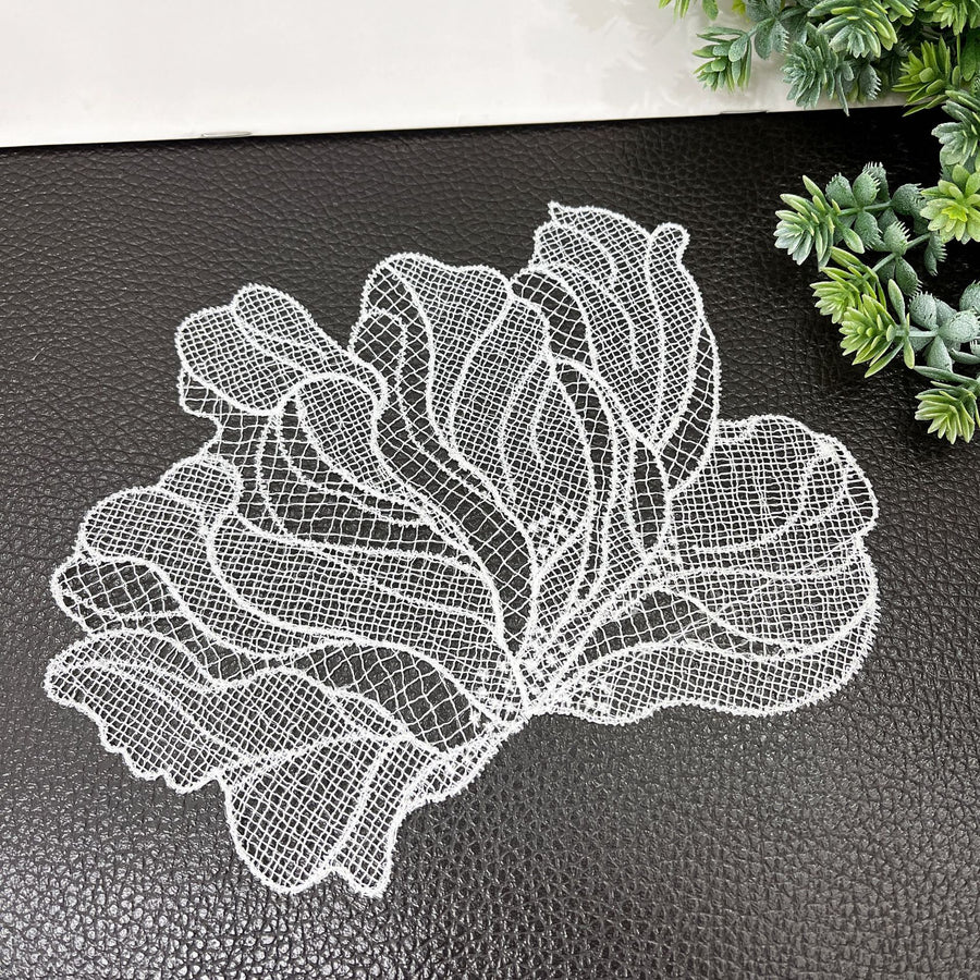 High-quality black and white leaves, fish silk thread, eyelashes, hollow lace, handmade dresses, clothing veil accessories