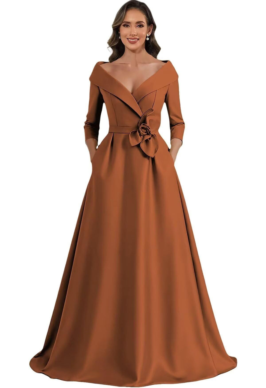 European and american style plus size evening gown - floor length dress for weddings, mother of the bride, annual meetings, and performances - flattering and figure-forgiving for curvy women