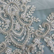 Heavy-duty embroider beaded glass bead collar flower diy wedding dress performance clothing collar diy flower piece collar zh325