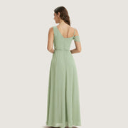 Cross-border dress bridesmaid dress chiffon one shoulder long skirt side slit forest fairy elegant wedding sister dress evening dress