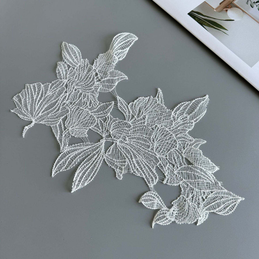 Hollow Fish Silk Lace embroidery cloth sticker for bridal veil and wedding dress decoration.