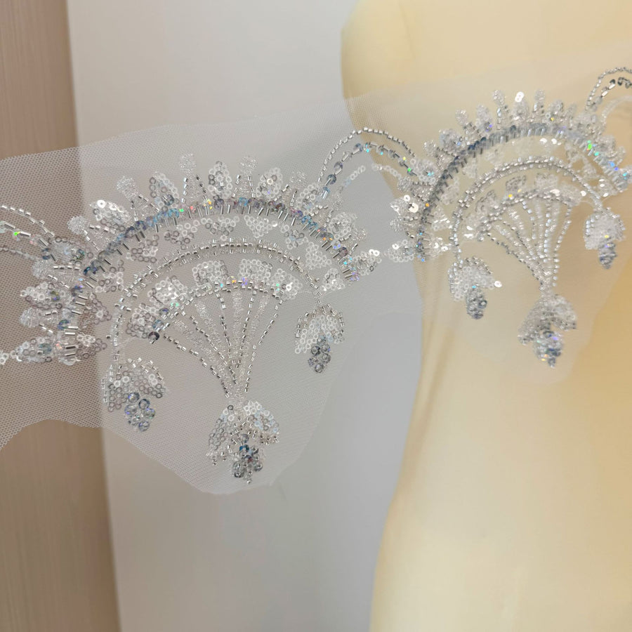 Heavy Handmade Beaded Clothing Decoration Apparel Trims - DIY Fashion & Formal Wear Embellishment (ZH464)