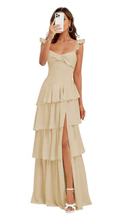 French bridesmaid dresses for women - summer beach vacation long dress, ethereal & slimming, sister dress, party gown, evening wear