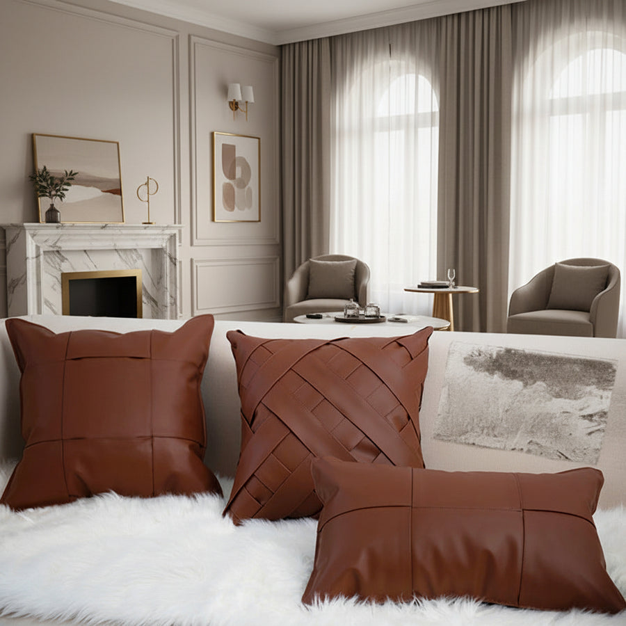 Minimalist Embroidered Cushion Cover - Subtle Texture for Refined Interiors