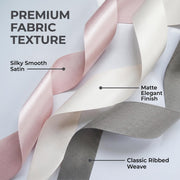 Elegant Cream, Grey & Pink Satin Ribbon Trio Set – Luxury Decorative Ribbon Bundle for Fashion & Gift Styling