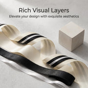 Elegant Cream Yellow & Black Lace Satin Ribbon Trio Set – Luxury Decorative Ribbon Bundle for Fashion & Gift Styling