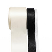 Elegant Cream Yellow & Black Lace Satin Ribbon Trio Set – Luxury Decorative Ribbon Bundle for Fashion & Gift Styling
