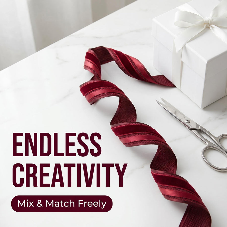 Elegant Red Satin Ribbon Trio Set – Luxury Decorative Ribbon Bundle for Fashion, Gift Wrapping & Event Styling