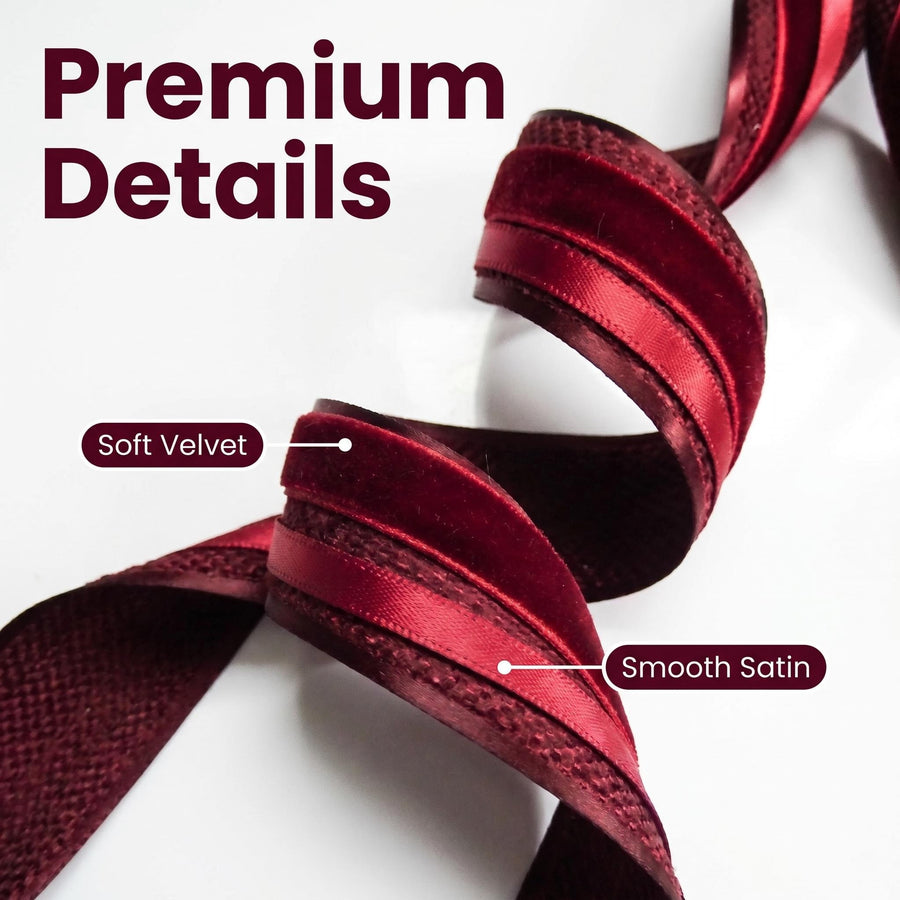 Elegant Red Satin Ribbon Trio Set – Luxury Decorative Ribbon Bundle for Fashion, Gift Wrapping & Event Styling