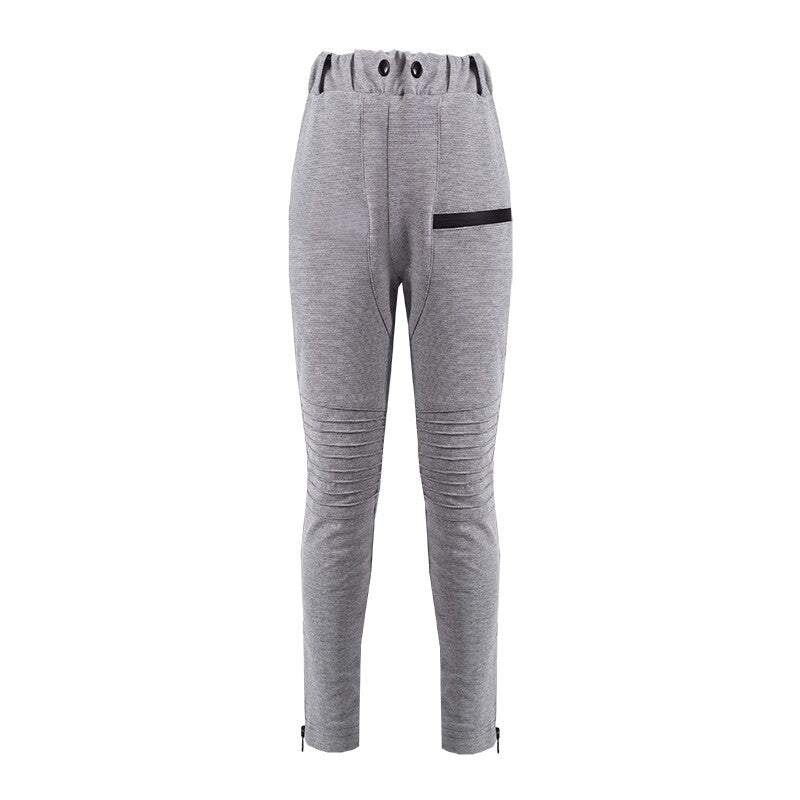 Boys slim fit knit pants gray stretch casual trousers for ages 4-12 years