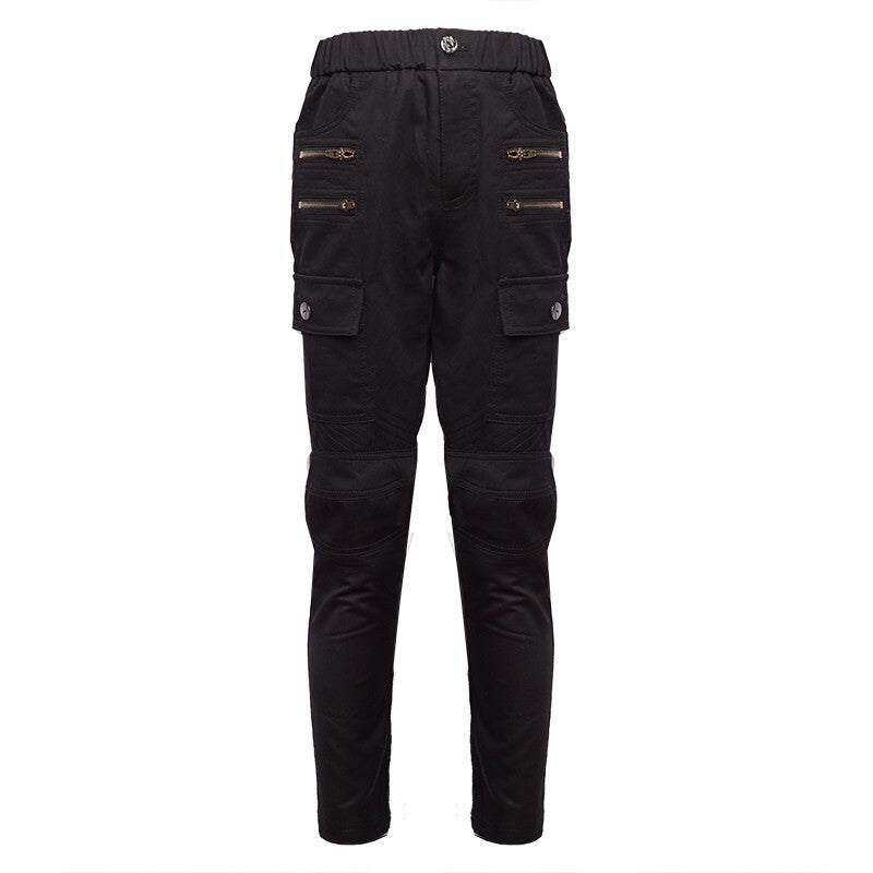 Boys wearing stretch denim casual jeans in navy blue and black cotton trousers aged 4-12 years