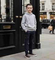 Boys stretch denim casual jeans in navy blue and black cotton trousers for ages 4 to 12 years