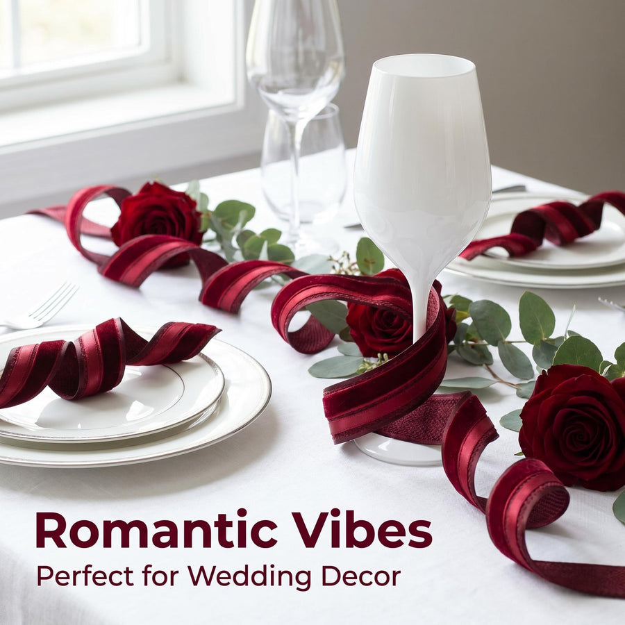 Elegant Red Satin Ribbon Trio Set – Luxury Decorative Ribbon Bundle for Fashion, Gift Wrapping & Event Styling