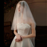 Princess Cathedral Bridal Veil classic two-layer plain tulle long wedding veil soft chiffon bridal mesh