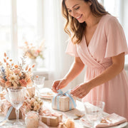 Elegant Pastel Floral Ribbon Trio Set – Cream Blue Floral Grosgrain, Blush Pink & Light Blue Satin Decorative Ribbon Bundle