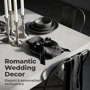 Elegant Black & Charcoal Ribbon Trio Set – Luxury Satin & Woven Decorative Ribbon Bundle for Fashion, Gift Wrapping & Event Styling