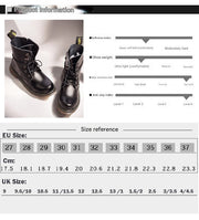 Kids Black Matte Leather Boots in black leather with lace-up fronts, eyelets, side zips and chunky stitched soles
