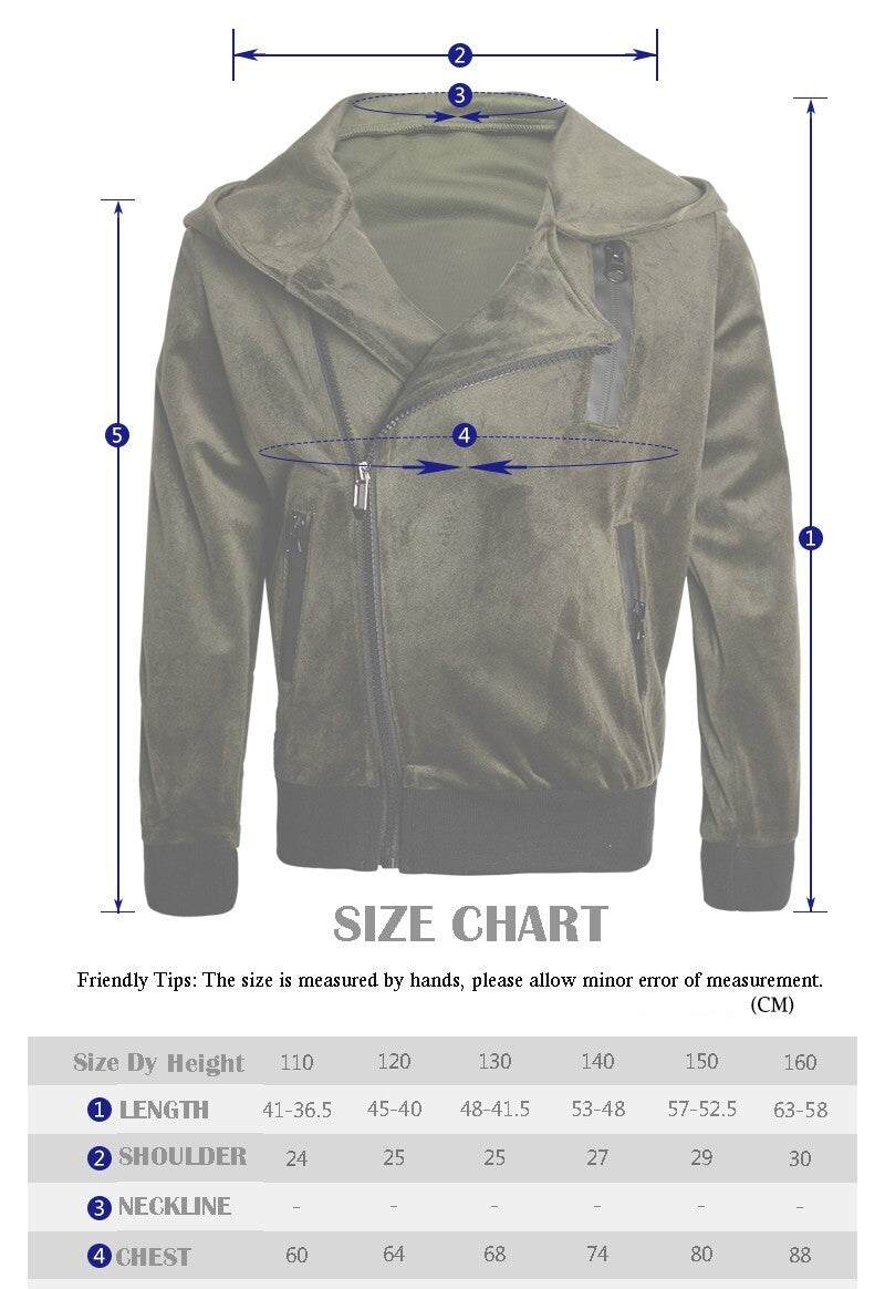 Kids' Velvet Blazer in muted olive green, with a plush finish, asymmetric zip front, wide collar and ribbed cuffs and hem.